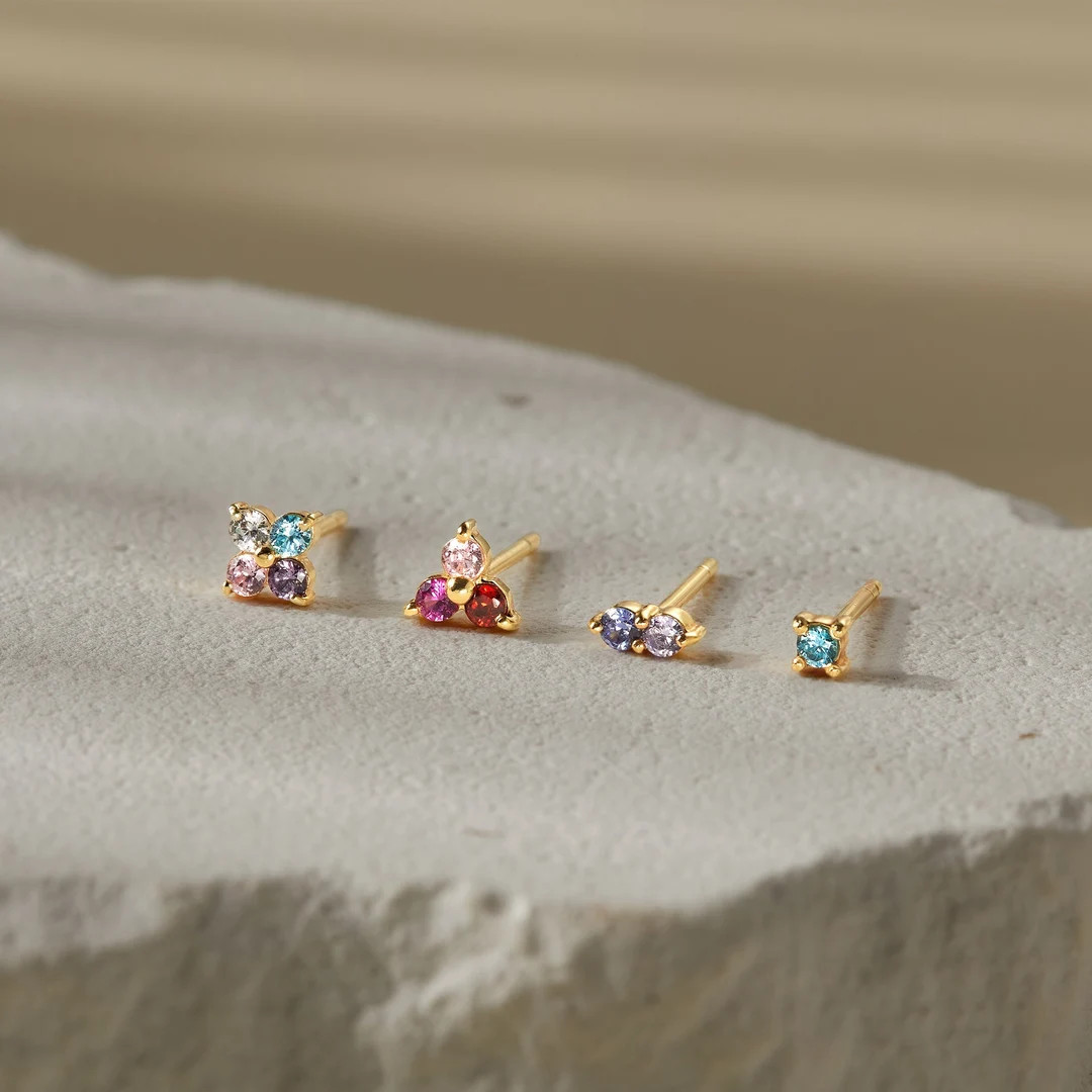 Birthstone Earrings, Kids Birthstone Earrings, Mother’s Day Gifts, Earrings for Mom, Multiple B... | Etsy (DACH)