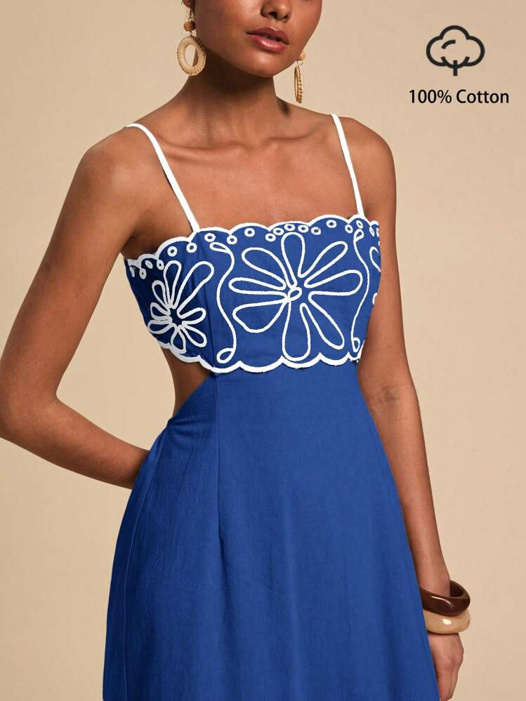 Travachic Summer Out Holiday Date Dress, Holiday Leisure Chest Embroidery Waist Hollowed Out A Swing Ladies Halter Mid-Length Dress, Holiday Summer Beach Dress, Back-To-School Dress, Very Simple Dress, Office Dress, Old Money Dress, Teacher Dress, Dating Dress, Apricot Dress, Going Out To Attend Wedding Season Bestie Afternoon Tea Party Holiday Dress, Going Out To Attend Music Festival Dress, Sundresses For Women,Bohemia | SHEIN