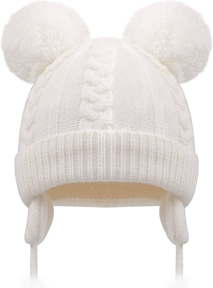 Baby Beanie with Pom-pom Ears Newborn Earflap Hat for Toddler Boys Girls | Amazon (US)