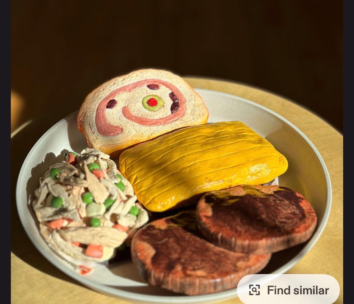 polymer clay-fake food plate wall