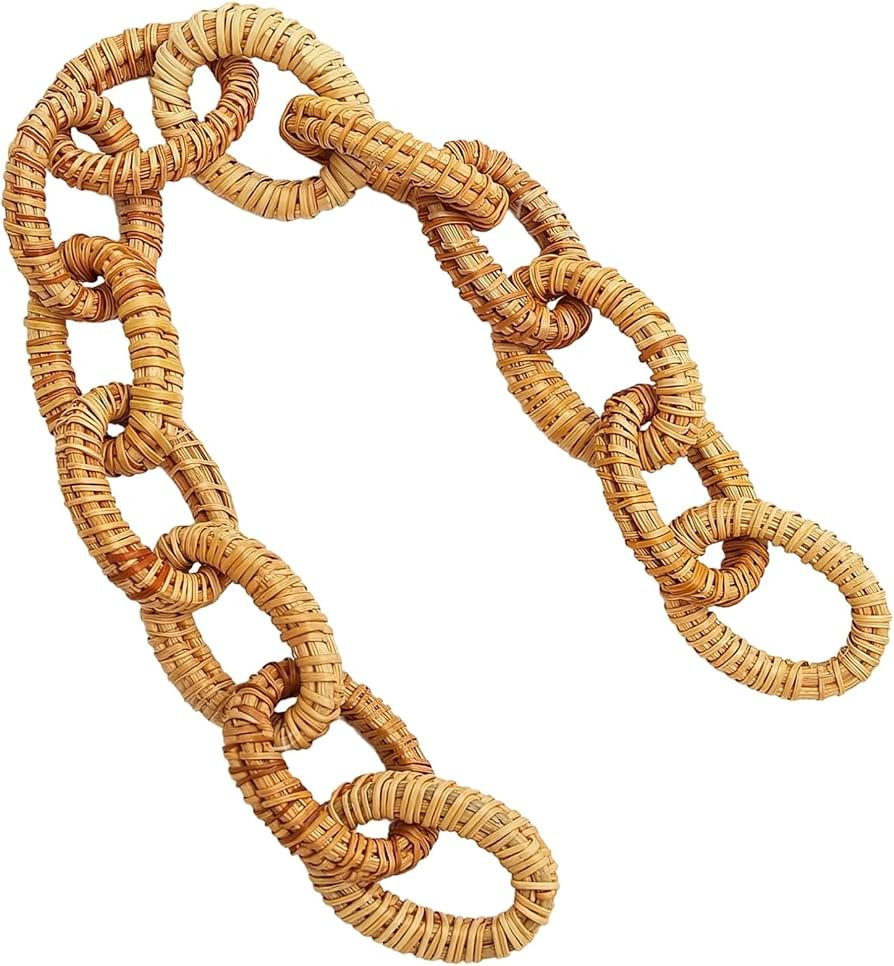 Rattan Circle Link Decor, 15.7-17.7 in, Handmade Woven Chain, Vintage Rustic Style, Coffee Table ... | Amazon (US)