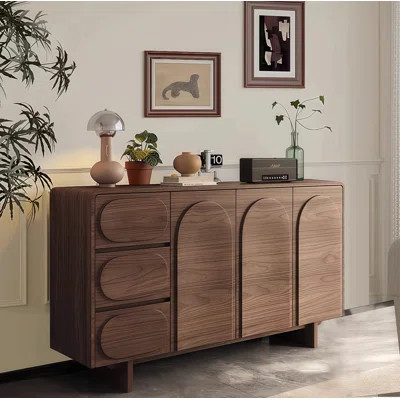 59" Sideboard Buffet Cabinet With 3 Drawers and Solid Wood Base | Wayfair North America