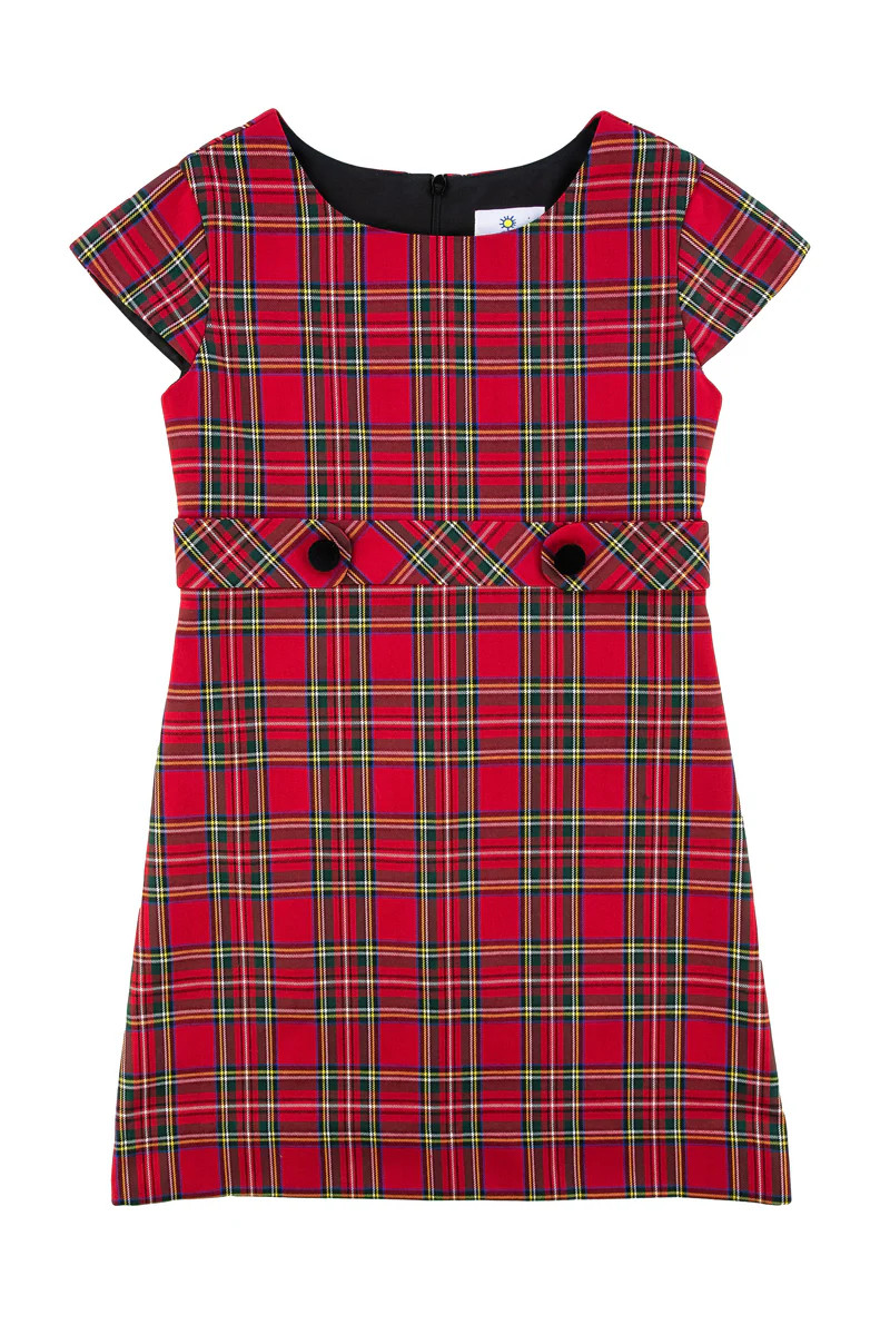 Tartan Plaid Dress With Button Tabs | Florence Eiseman