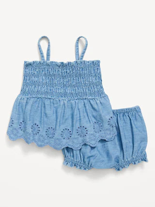 Sleeveless Smocked Peplum Top and Shorts Set for Baby | Old Navy (US)