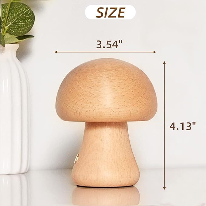 KAPJHRX Mushroom Lamp, Rechargeable Portable Night Light Cute Small Nightstand Desk Lamp Suitable... | Amazon (US)