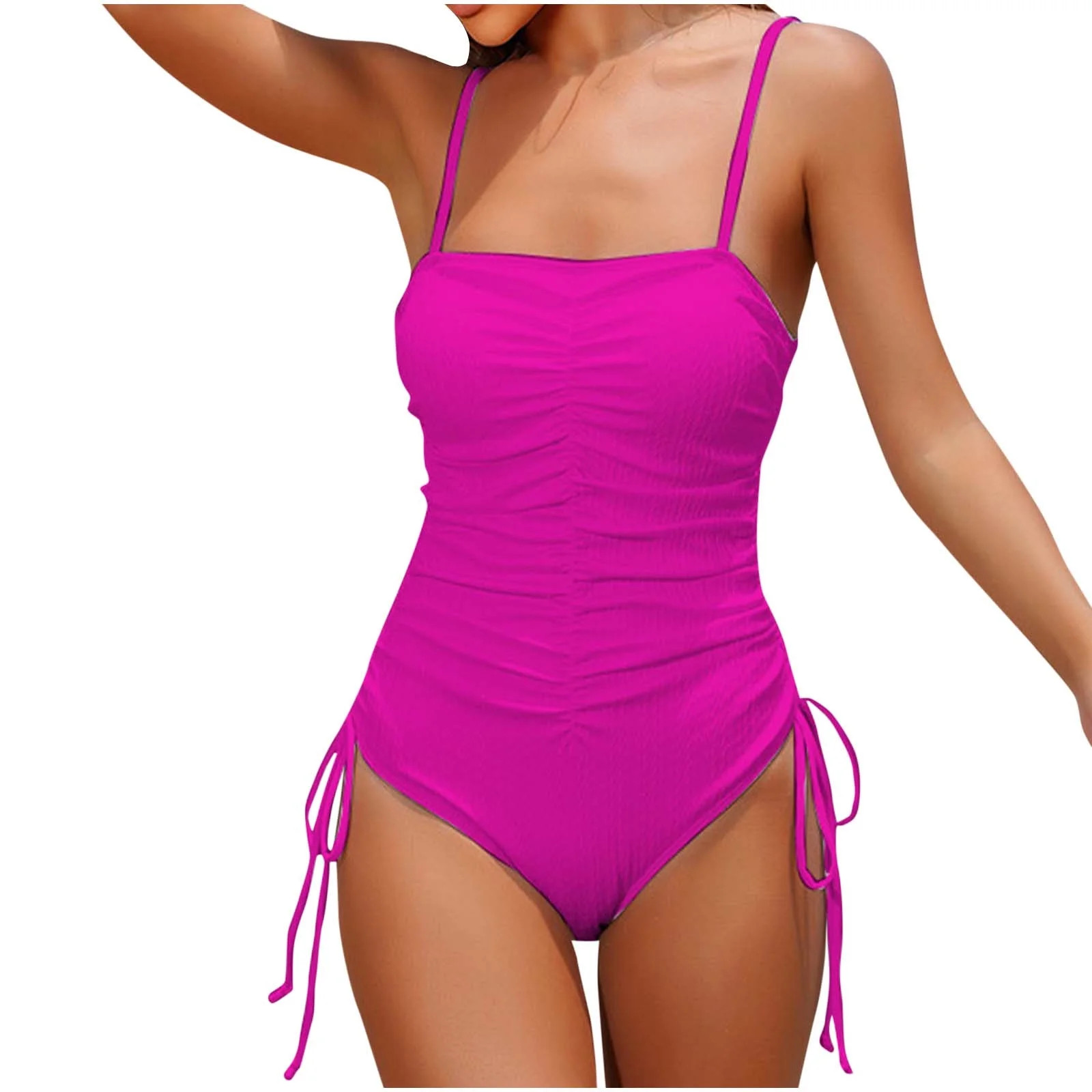 Abcnature Swimming Suits for Women Solid Color Sexy Backless Strap Bikini Swimsuit Women's One-Pi... | Walmart (CA)