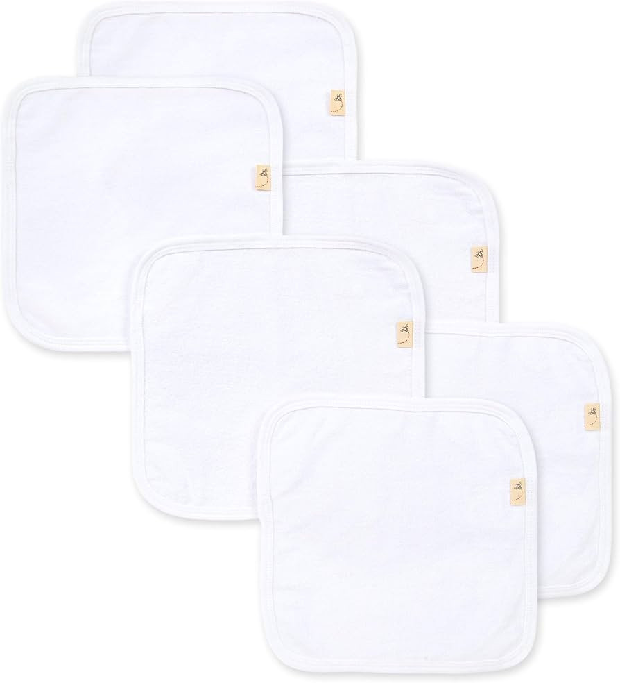 Burt's Bees Baby Infant Washcloths, 100% Organic Cotton, Soft and Super Absorbent Knit Terry Wash... | Amazon (US)