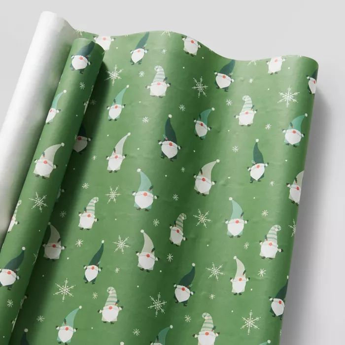 25 sq ft Gnomes Gift Wrap Green - Wondershop™ | Target