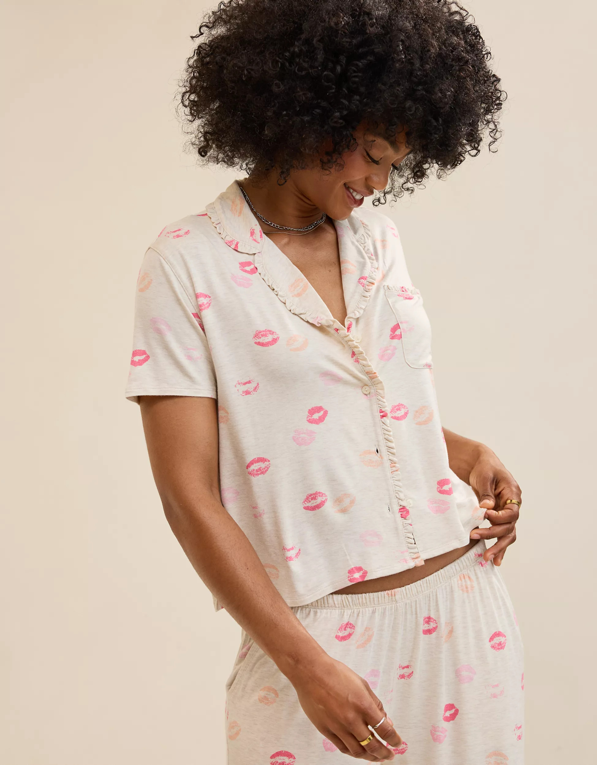 Aerie Real Soft® Ruffle Pajama Shirt | Aerie