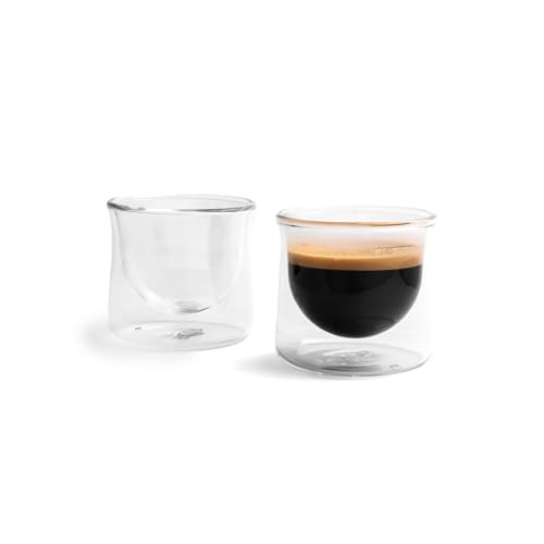 FLUR Espresso Glasses (Set of 2) – Perfect for Espresso, Macchiatos & Small Espresso Drinks – Double-Walled Borosilicate Glass – Handmade, Lightweight & Durable – 3oz (Clear) | Amazon (US)