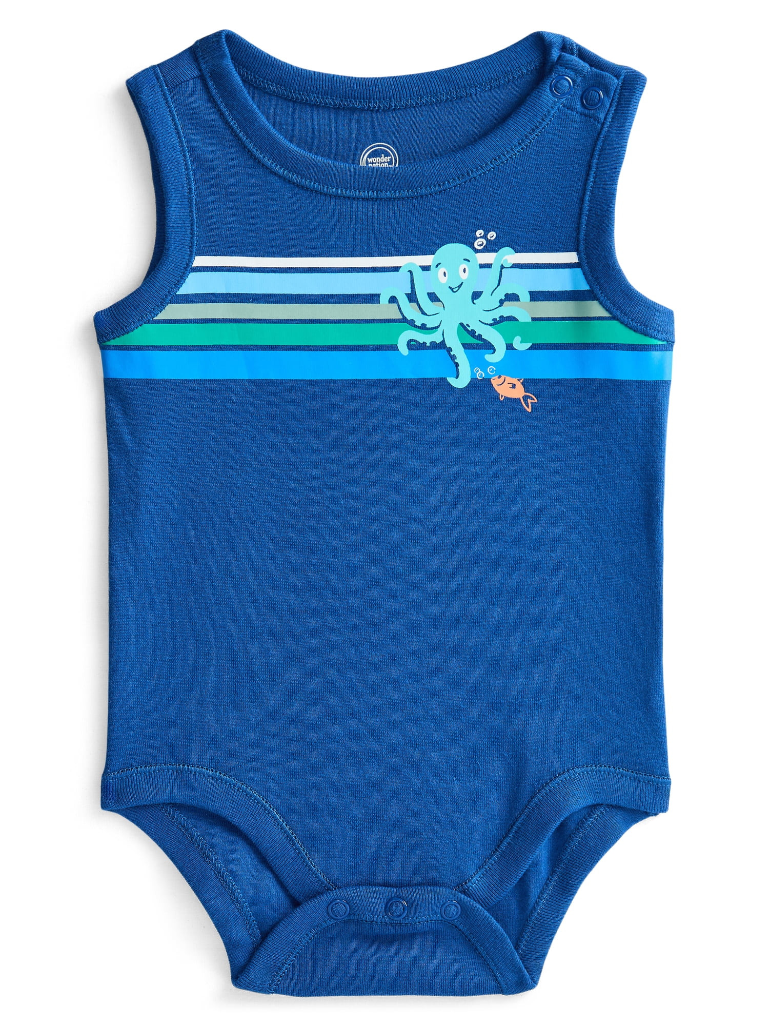 Wonder Nation Baby Boys' Graphic Cotton Tank Bodysuit, Sizes 0M-24M | Walmart (US)