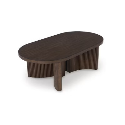 Signature Design by Ashley Korestone Mid-Century Oval Coffee Table, Dark Brown | Target