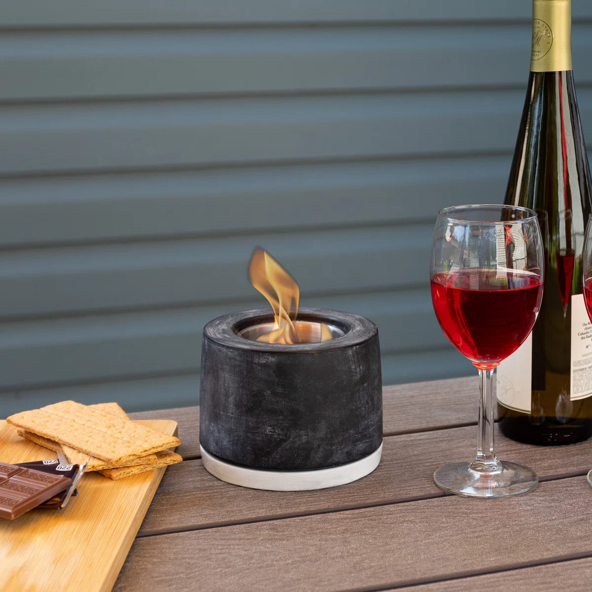 Jaione Tabletop Fire Pit - Bioethanol or Rubbing Alcohol Smokeless Firepit with Ceramic Wool and ... | Wayfair North America