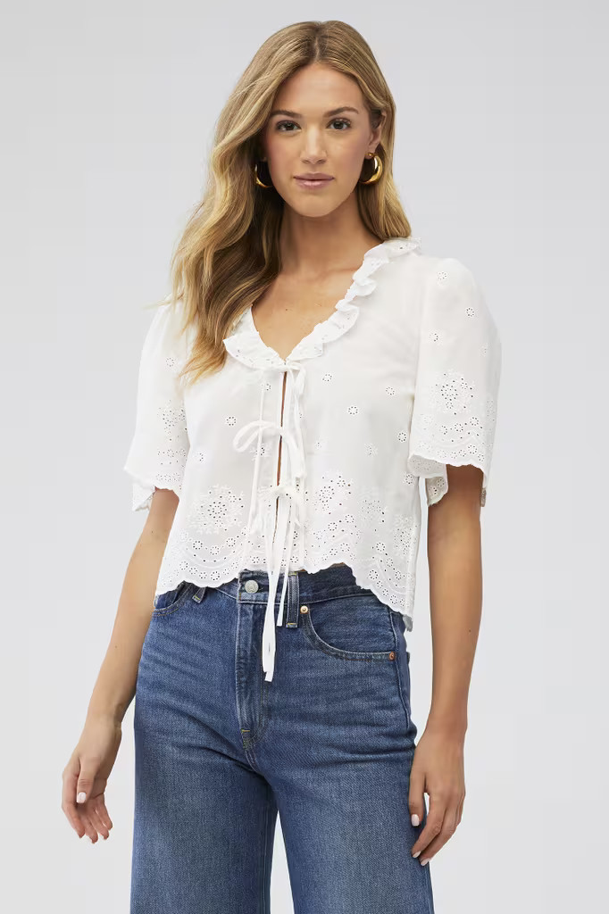 RUFFLE SCALLOP TOP | FashionPass