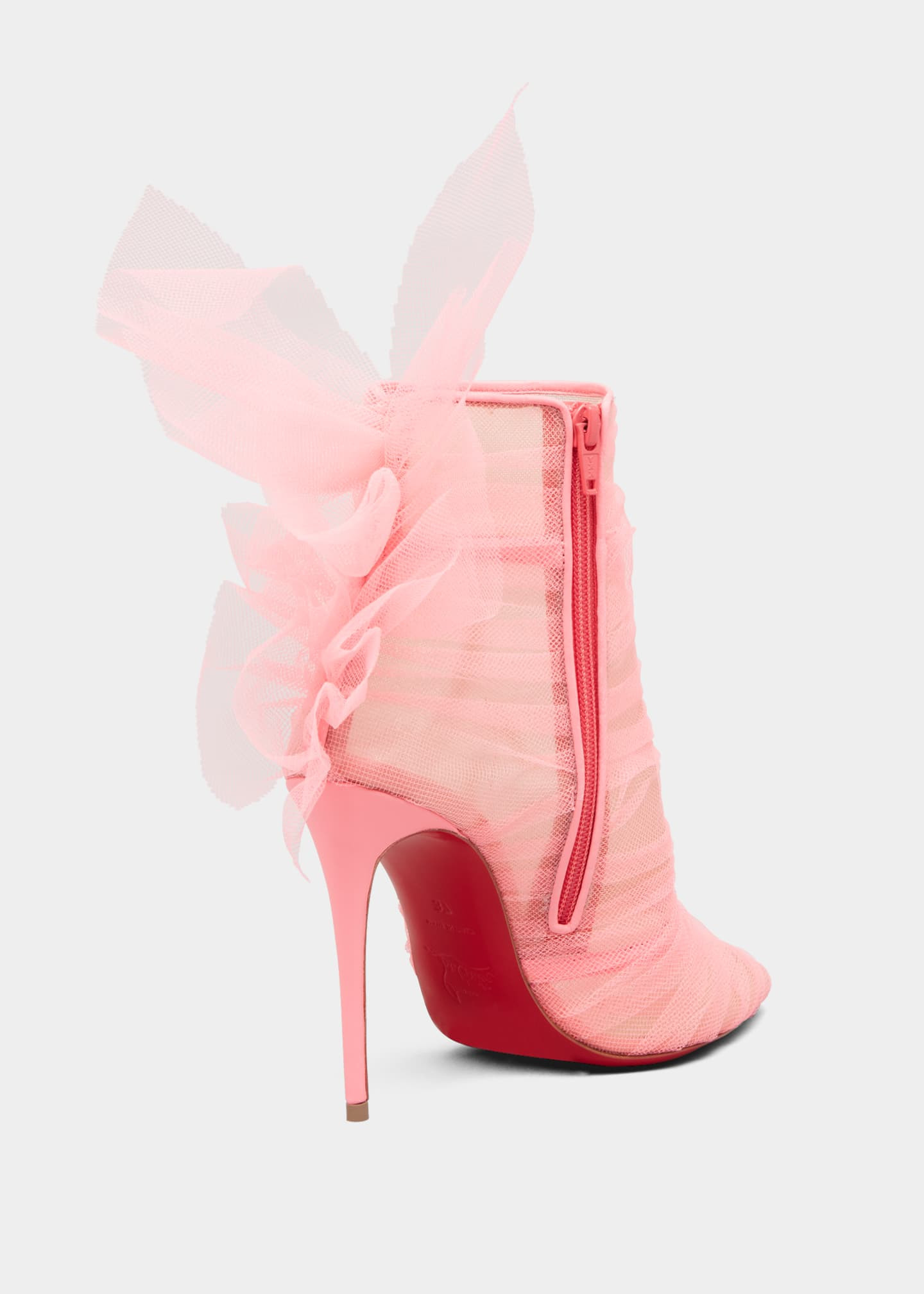 Christian Louboutin Libellibooty Mesh Red Sole Stiletto Booties | Bergdorf Goodman