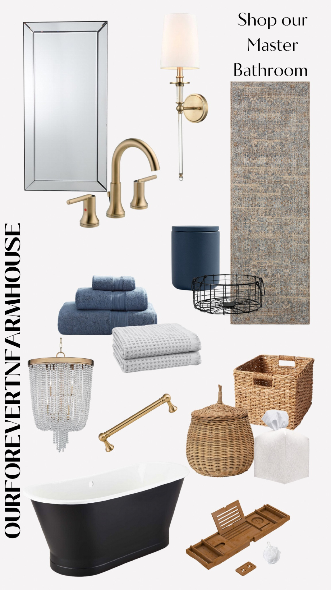Shop our master bathroom.  With shades of grey, gold, black, and indigo 

#LTKhome