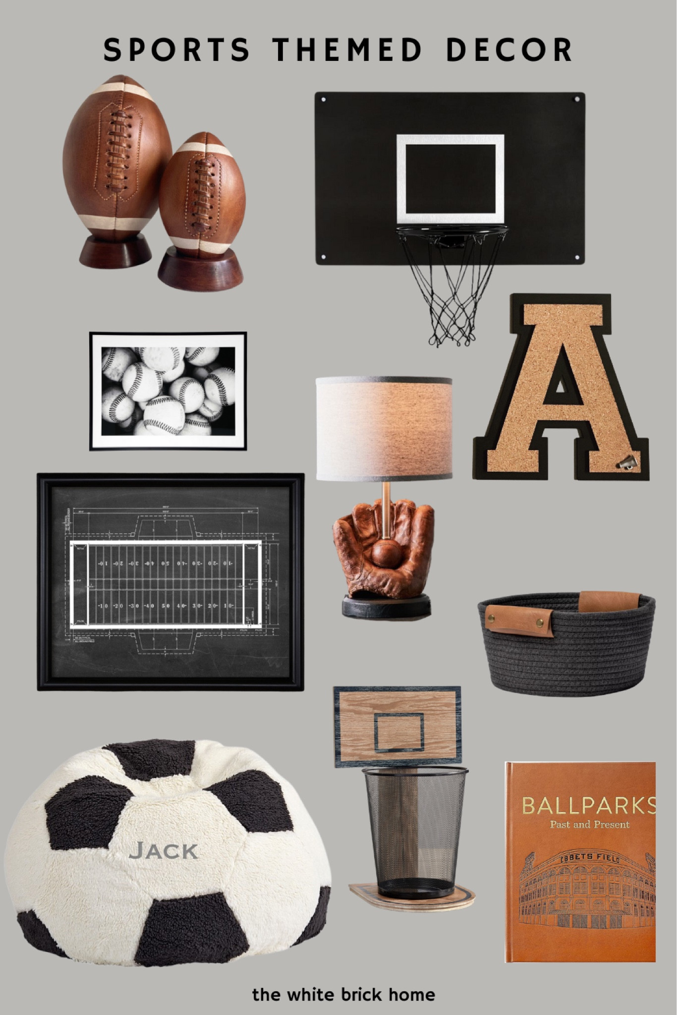 A few items that you can add to a sports themed bedroom design. These items are a modern way to to incorporate sported themed decor into your little ones bedroom! 

Boy bedroom ideas. Boy bedroom. Boy bedroom with a sports theme. Football bedroom for boys. Baseball bedroom ideas. Boy bedroom ideas. Idea for a boy bedroom. 

#LTKhome #LTKfamily #LTKkids