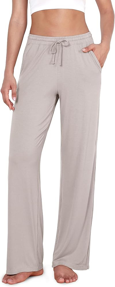 ODODOS Women's Lounge Pants with Pockets Drawstring Lightweight Loose Comfy Casual Pajama Pants-2... | Amazon (US)