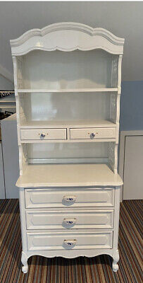 French Country White Narrow Dresser Base With Hutch Top. Ensemble Pcs Available.  | eBay | eBay US