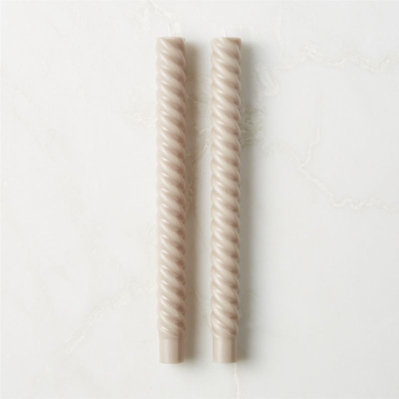 Light Grey Twisted Taper Candles Set of 2 + Reviews | CB2 | CB2