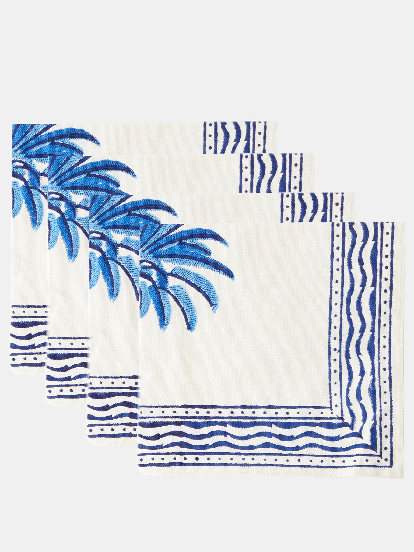 Set of four palm tree-print cotton napkins | Les Ottomans | Matches (US)