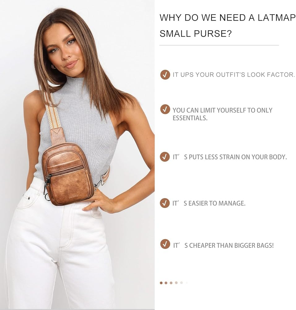 3L SMALL Sling Bag Fanny Packs For Women Men Mini Crossbody Chest Belt Travel Bag Purse Handbag F... | Amazon (US)