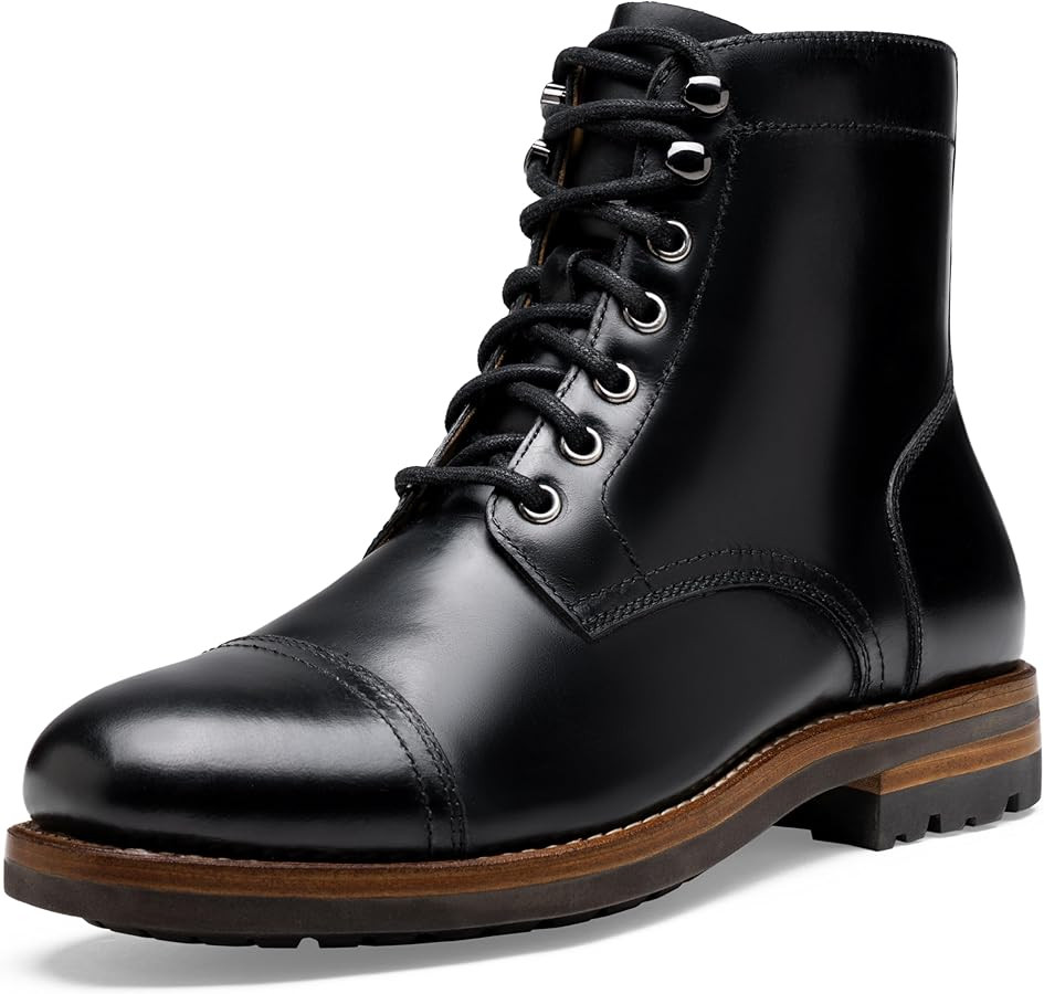 Jousen Mens Dress Boots For Men Leather Casual Goodyear-Welted Boot Formal Fashion Botas | Amazon (US)