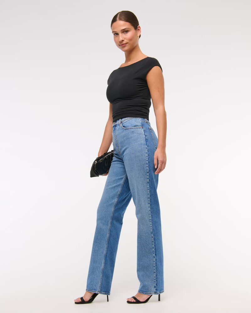 Curve Love Ultra High Rise 90s Straight Jean | Abercrombie & Fitch (US)