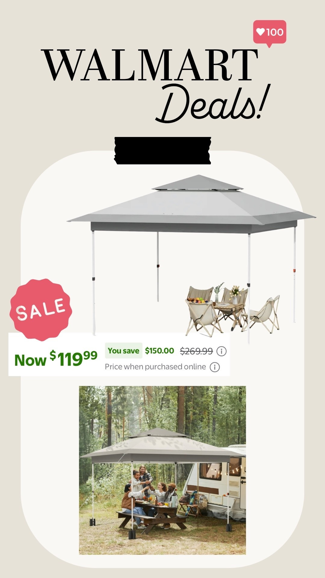 🔥 Walmart Deal of the Day: Arlopu 12 x 12 ft Pop-up Canopy Tent Outdoor Commercial Canopy Patio Gazebo for Backyard Events!!! 🔥

ORG: $269.99
NOW: $119.00

SAVE $150!!!!! 😲🤑

Walmart finds, Walmart deals, outdoor deals, Walmart sale, hot deals, tents on sale, canopy tents on sale, find of the day, trending deals, home goods, home essentials, outdoor essentials, canopy tents

#LTKSaleAlert #LTKOver40 #LTKHome