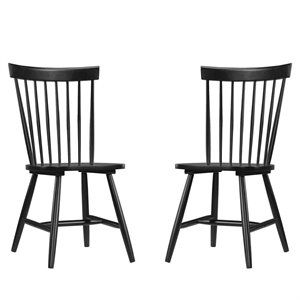 Pemberly Row Dining Chair with Curved Slat Back in Gray (Set of Two) | Cymax