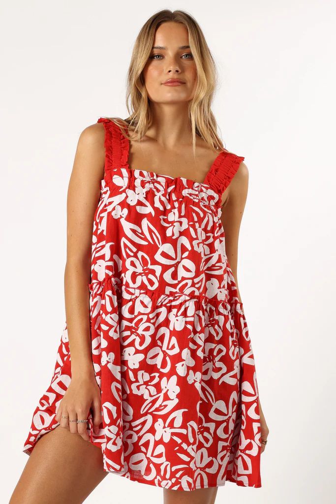 Elena Mini Dress - Red Floral | Petal & Pup (US)