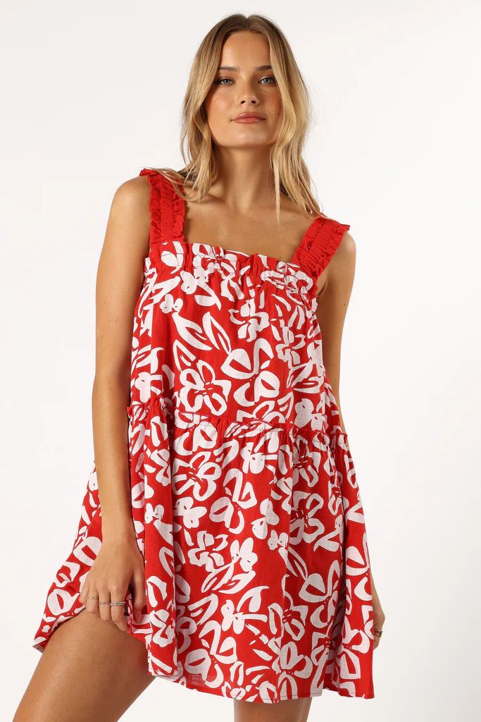 Elena Mini Dress - Red Floral | Petal & Pup (US)