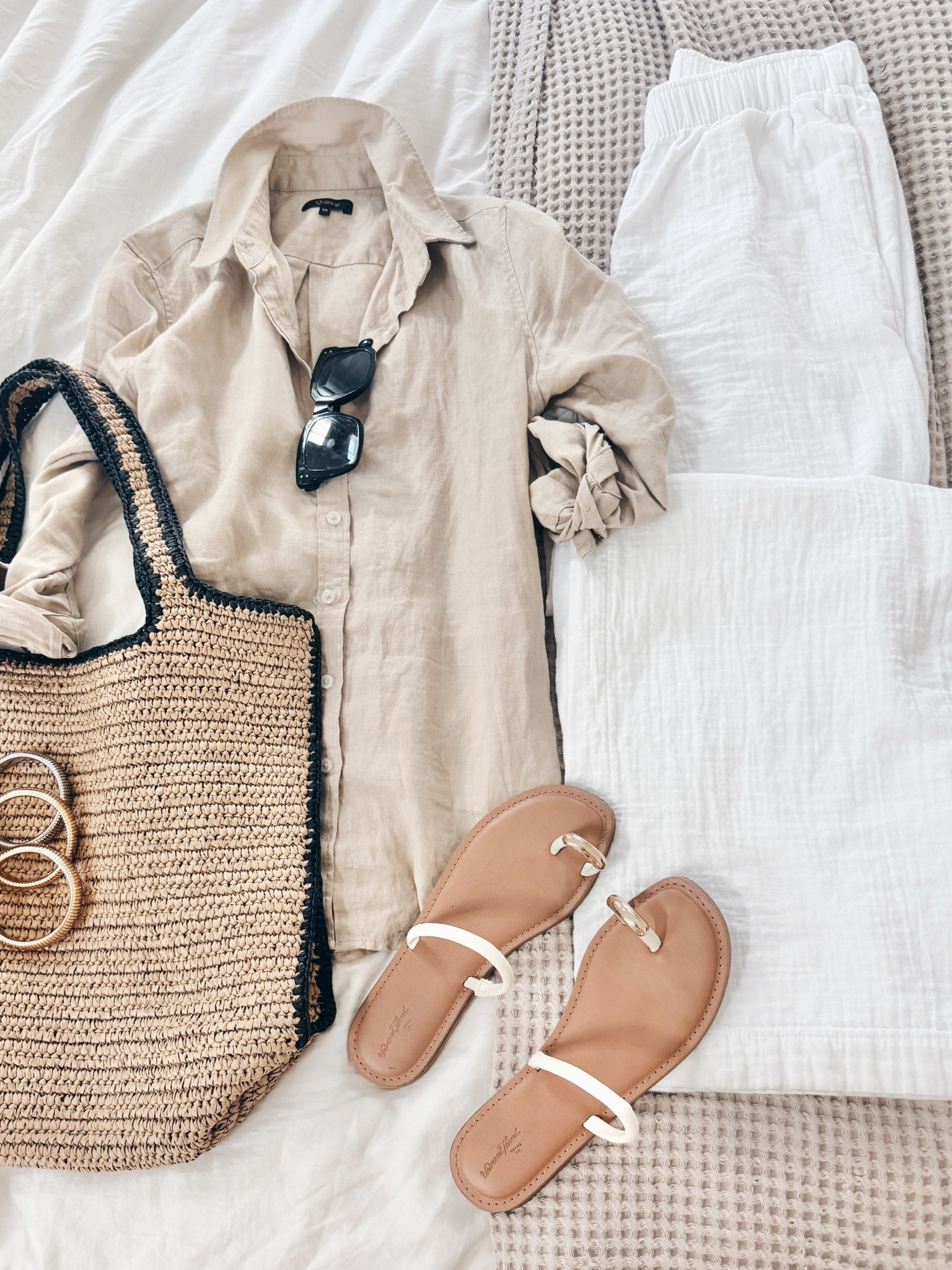 Vacation outfit. Travel outfit. Spring outfit. I am 5’11”. I have xs in the shirt and small tall in the pants. Sandals true to size.  The beach bag is packable!  



#LTKSaleAlert #LTKFindsUnder50 #LTKOver40
