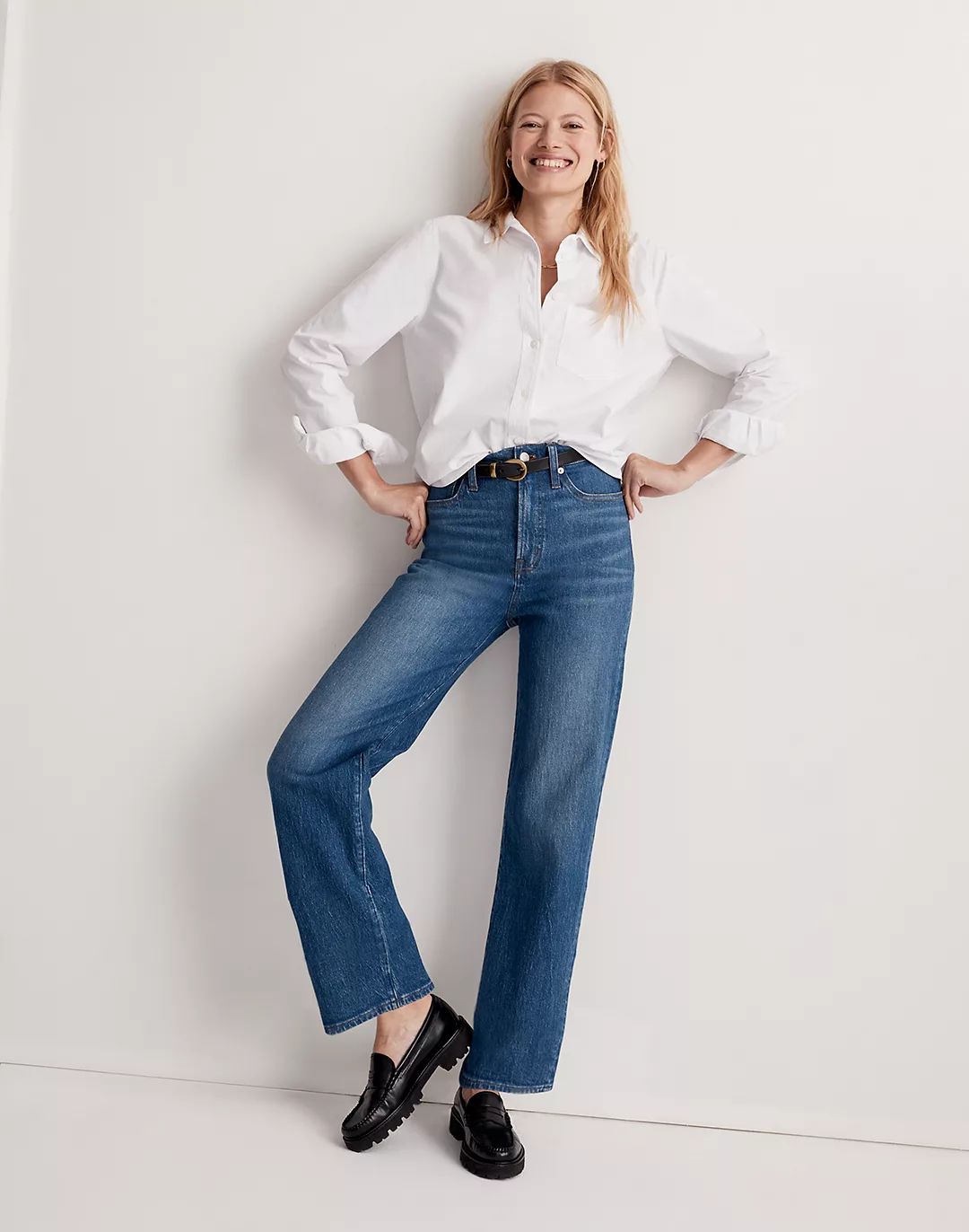 The Petite Perfect Vintage Wide-Leg Jean in Leifland Wash | Madewell