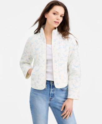 Women's Quilted Short Liner Zipper Jacket | Macy's