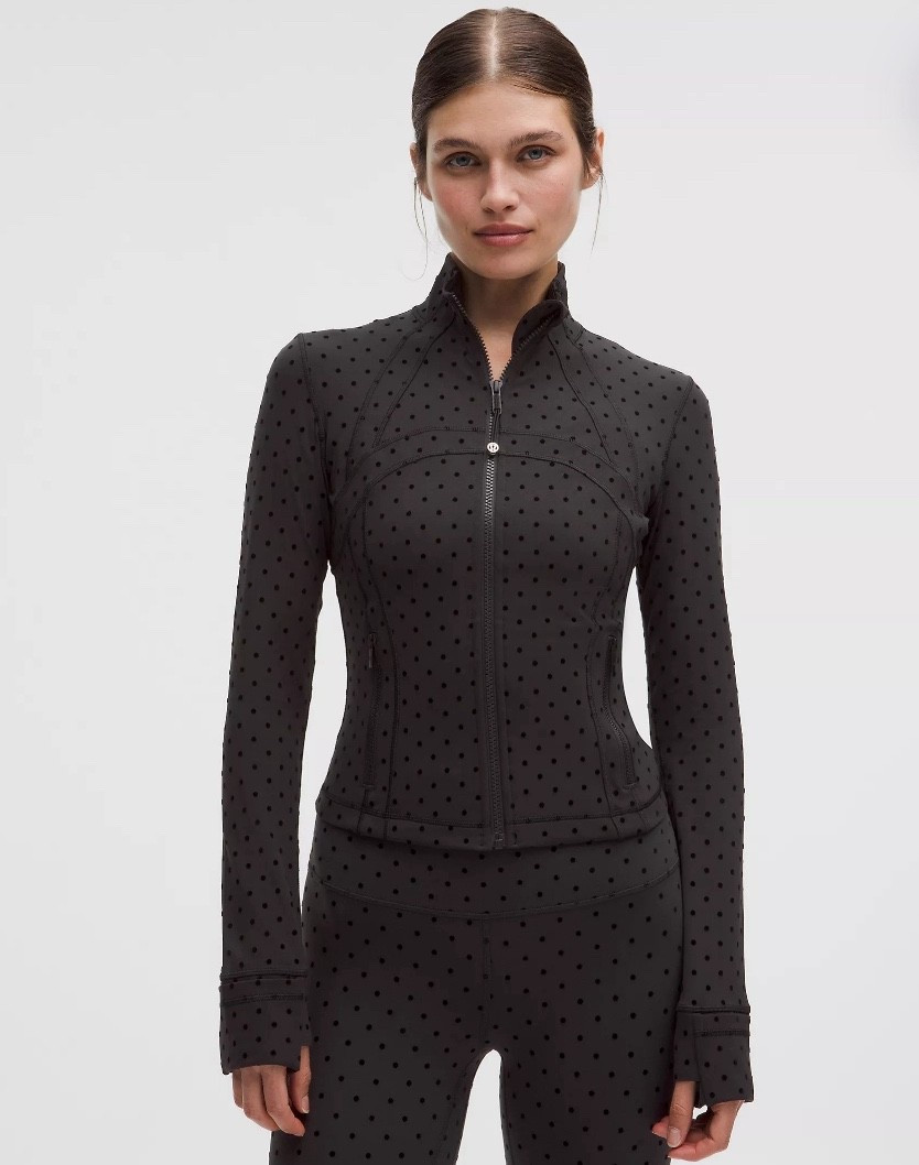 New lululemon polka dot define jacket 
Lululemon polka dot leggings 
Gift idea 

#LTKGiftGuide #LTKFindsUnder50 #LTKFindsUnder100