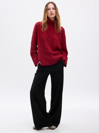 24/7 Split-Hem Cable Knit Sweater | Gap (CA)