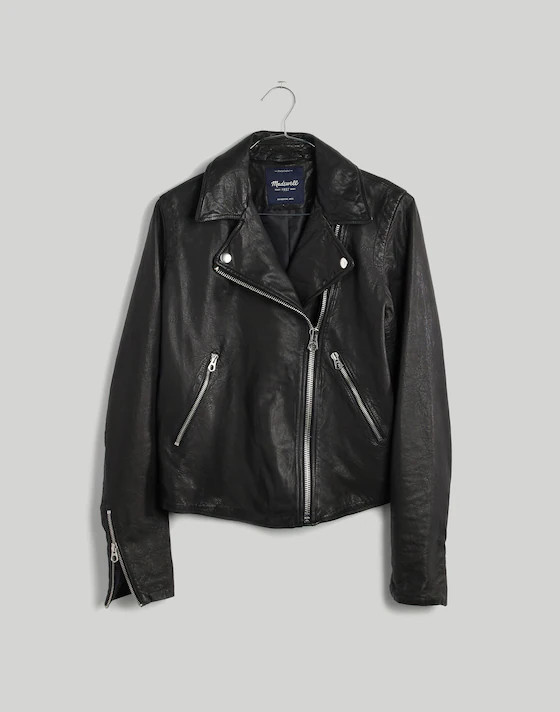 The Washed Leather Motorcycle Jacket | Madewell | Madewell