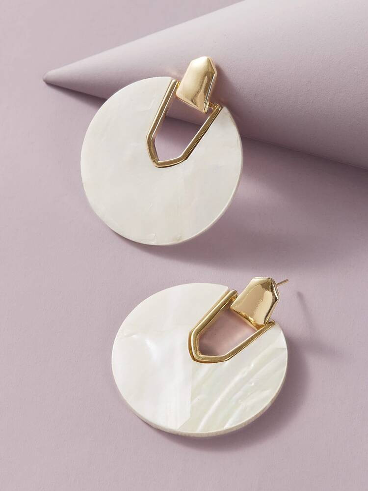 1pair Round Drop Earrings | SHEIN
