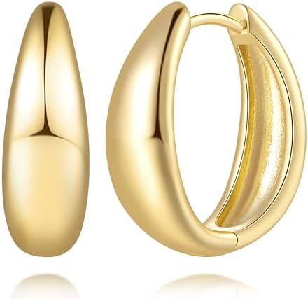 14K Gold Earrings for Women Gold Hoop Earrings for Women Hoop Earring for Womens Hoops Trendy Min... | Amazon (US)