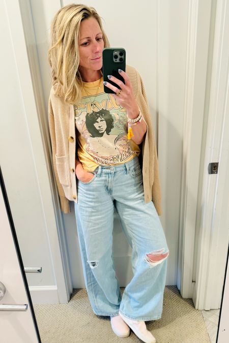 Because I still have a thing for band tees and a baggy pair of jeans.  

#springoutfit #baggyjeans #weekendoutfit #jeans #bandtee #cardigan

#LTKFindsUnder50 #LTKStyleTip #LTKSeasonal
