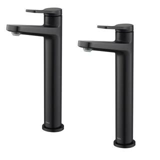 KRAUS Indy Single Hole Single-Handle Vessel Bathroom Faucet in Matte Black (2-Pack)-KVF-1400MB-2P... | The Home Depot