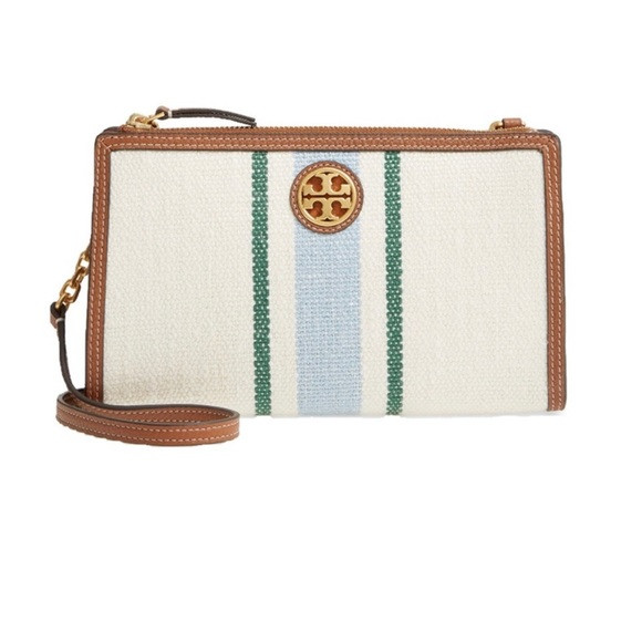 NEW! Tory Burch Carson Striped Crossbody Bag- Natural/icicle Carson | Poshmark