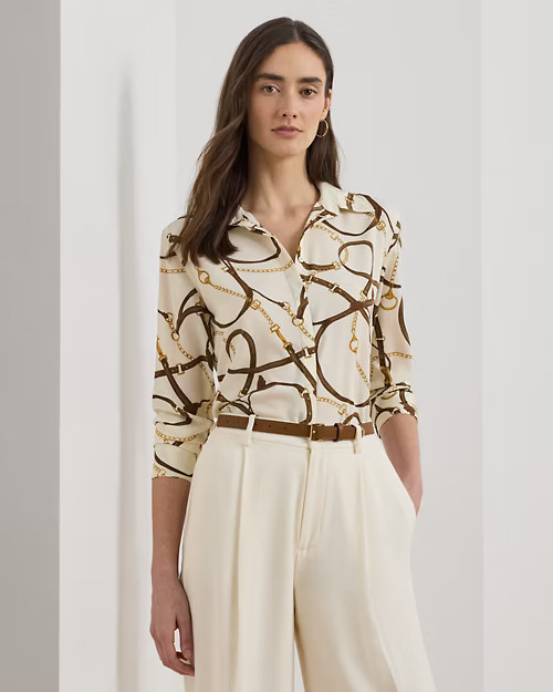 Classic Fit Belting-Print Crepe Shirt | Ralph Lauren (UK)
