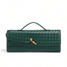 Woven Handbag For Women Fashion Evening Shoulder Bag PU Leather Handmade Clutch Purse Casual Crossbody Bags 2025 | SHEIN