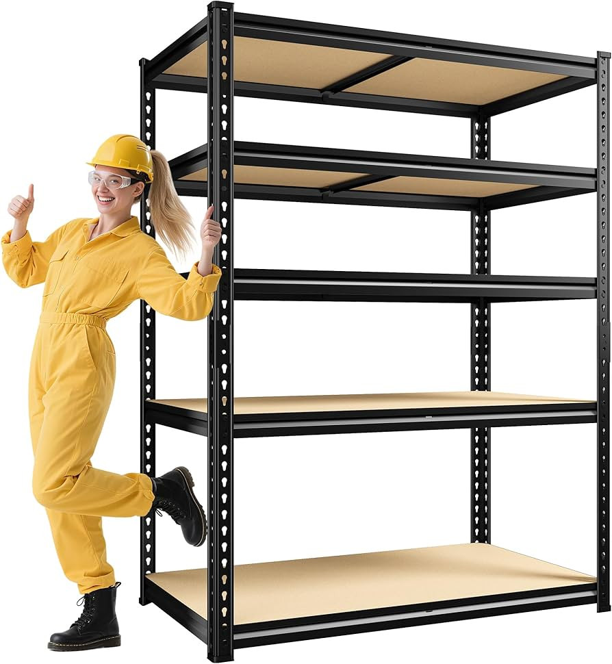 DurayLoly 72" H Garage Shelving, 5 Tier Storage Shelves Load 2500 lbs, Adjustable Garage Shelves,... | Amazon (US)