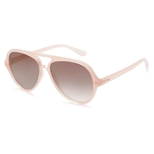 SOJOS Classic Polarized Aviator Sunglasses for Women Men, Retro Trendy Aviators Shades SJ2201, Pink/Light Brown | Amazon (US)