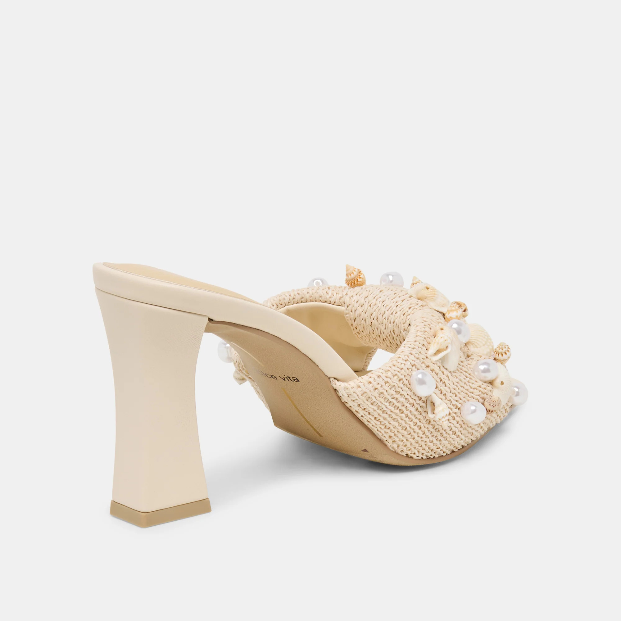 Tylah Oatmeal Beaded Raffia Heels | Dolce Vita | DolceVita.com