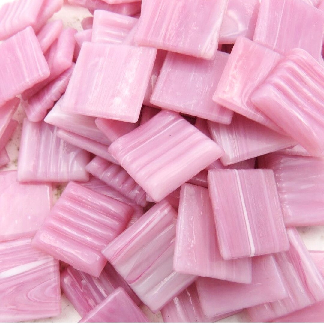 Mosaic Tiles 3/4"Sweet Pink Wispy Mosaic Glass Tile (25) // Mosaic Tiles // Mosaic Supplies // Mo... | Etsy (US)