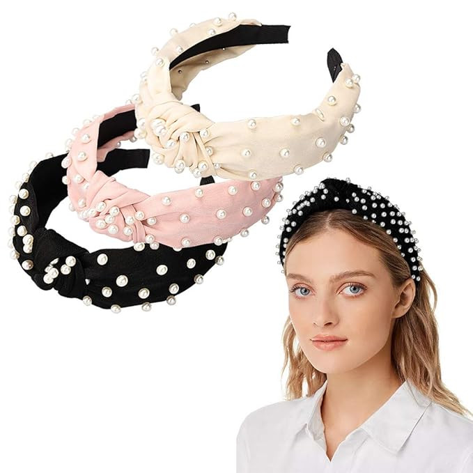 Headbands for Women 6 Pack, 3 Bee Animal Headbands and 3 Velvet Pearl Hairbands, Cute Fashion Ele... | Amazon (US)